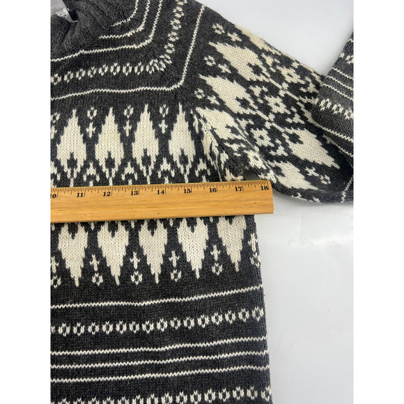 Vintage Villager Sport Sweater Womens Small Petite Gray Cream Cardigan Zip Wool - Picture 7 of 8